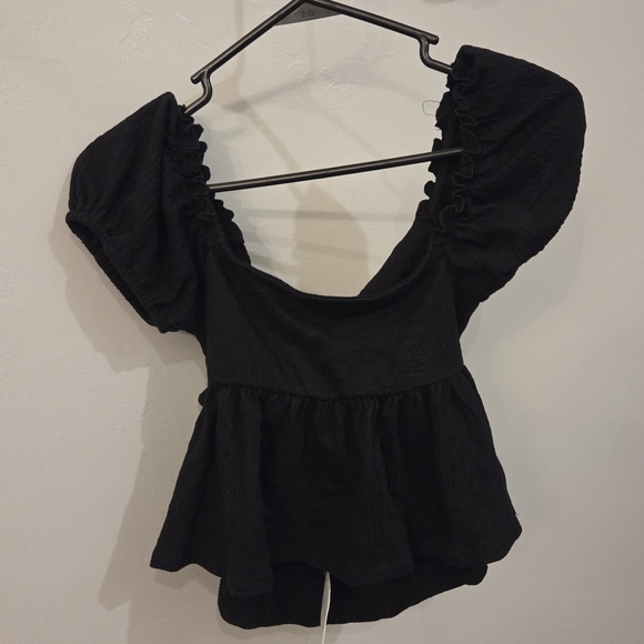 NWT Altar'd State Nia Tie Back Babydoll Top Black - Picture 7 of 7